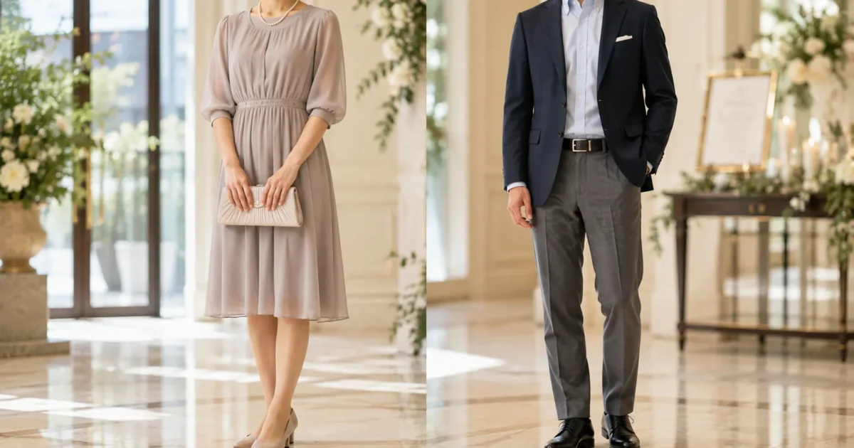 結婚式の「平服でお越しください」は何を着る？男女別の服装マナーとNG例を解説