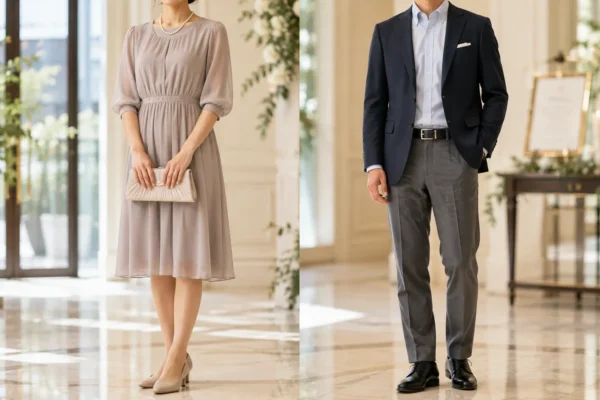 結婚式の「平服でお越しください」は何を着る？男女別の服装マナーとNG例を解説