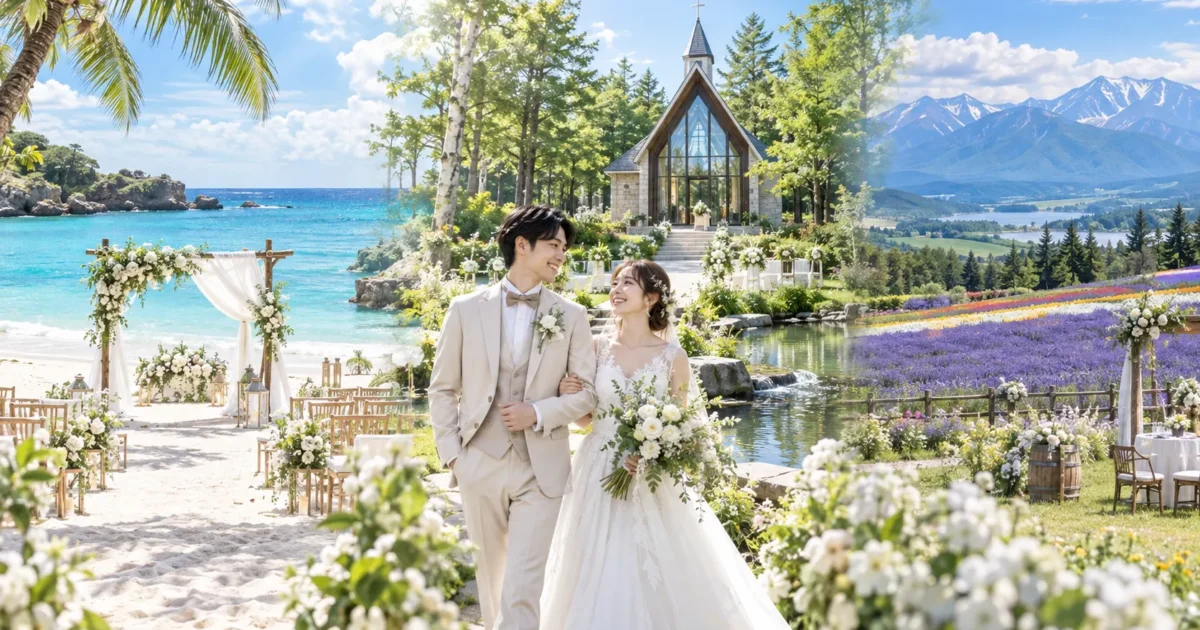 国内リゾート婚は4組に1組｜北海道と沖縄が同率20.9%、軽井沢は3位