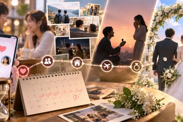 結婚までに何年付き合った？｜平均4年9ヶ月、アプリで出会った人は2年8ヶ月