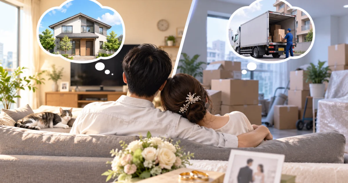 結婚しても引っ越さない人が38.0%｜新居を用意しなかったのは57.6%
